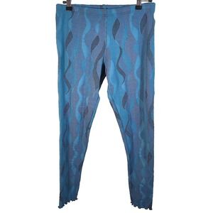NWT Haystacks Brazilian Two Tone Leggings Posy Polaris Blue Size Small- One Size